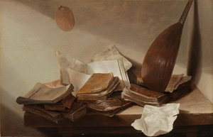 Stilleben med böcker, 1625-30