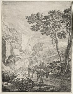 De två mulorna. Rocca Aquatico nära Ancona. av Jan Dirksz Both