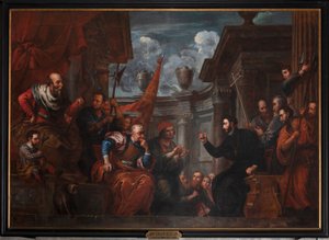 Saint Francis Xavier i tvist med kejsaren av Japan av Jan Erasmus Quellinus