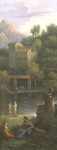 Figurer i ett klassiskt landskap av Jan Frans van Bloemen