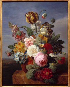 Blommor i en vas Målning av Jan Frans Van Dael (1764-1840) (ec.flam.) 1810 Dim. 0,62x0,49 m Orleans, Museum of Fine Arts