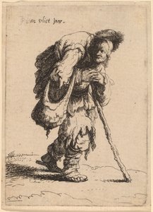 Tiggare bär en kvinna på ryggen, 1632.