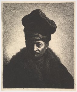 Porträtt av en man, efter Rembrandt, 1633. av Jan Georg van Vliet