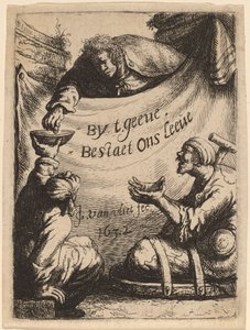 Titelsida: Two Cripples Receiving Alms, 1632. av Jan Georg van Vliet
