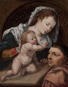 Maria med Jesusbarnet och givare av målningen av Jan Gossaert