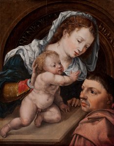 Maria med Jesusbarnet och givare av målningen av Jan Gossaert