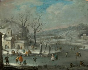 Holländskt vinterlandskap av Jan Griffier