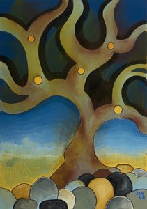 Bränt träd, 2008 (olja på duk) av Jan Groneberg