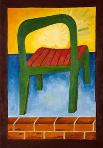 Chair in the Air, 2005 (olja på trä) av Jan Groneberg