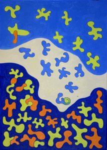 Duschdraperi, 2010 (olja på duk) av Jan Groneberg