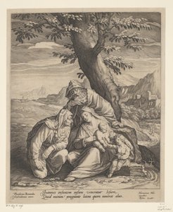 Helig familj med Elizabeth och Johannes Döparen av Jan Harmensz. Muller