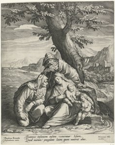 Helig familj med Elizabeth och Johannes Döparen av Jan Harmensz. Muller
