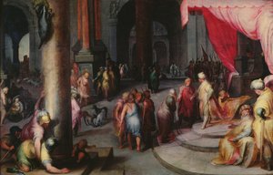 Joseph presenterar sin far och sina bröder för farao, ca 1590