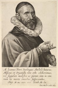 Porträtt av Jans Pietersz Sweelinck, pub. 1624 (gravyr)