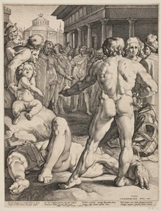 Kampen mellan Ulysses och Irus av Jan Harmensz. Muller