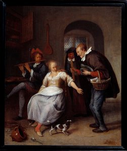 En glömsk handlare Resande försäljare av bakverk. Målning av Jan Steen (1626-1679) 1678 Sön. 0,35x0,3 m Rouen, Musee des Beaux Arts