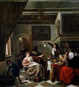 Familjefest, av Jan Steen (1626-1679)