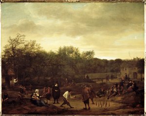 Bönder som spelar bollar i Holland (Målning av Jan Havicksz. Steen