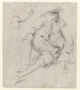 Studie av en sittande man som röker en pipa av Jan Havicksz. Steen