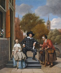 Burgaren i Delft och hans dotter, 1655 av Jan Havickszoon Steen
