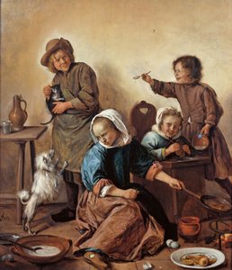 The Childrens Meal, ca 1665. av Jan Havickszoon Steen