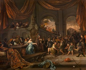The Mocking of Simson, ca 1675. av Jan Havickszoon Steen