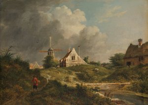 Utsikt över den fallfärdiga vallen i Amsterdam på stadssidan mellan Muiderpoort och Weesperpoort