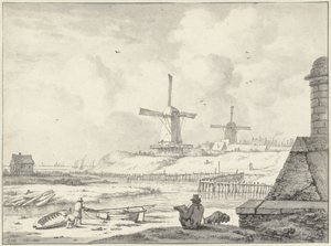 Skämtande ritare på Hoogendijk, utanför Haarlemmerpoort