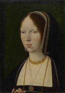 En kvinna, traditionellt identifierad som Isabella I av Kastilien, ca 1492-97 (olja på panel)
