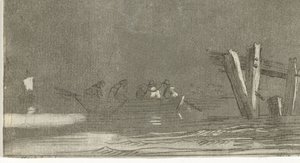 Roddbåt med figurer på en flod av Jan Izaak van Mansvelt