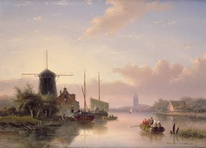 Sommarlandskap vid solnedgången, 1858