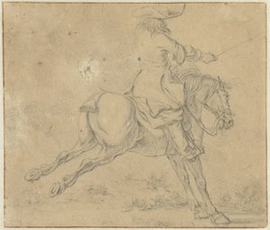 Ryttare på en backhäst av Jan Jacobsz van der Stoffe
