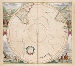 1657 karta Polus Antarcticus av Jan Janssonius