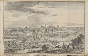Astrakhan Från: Three Remarkable Voyages, 1675 av Jan Jansz. Struys