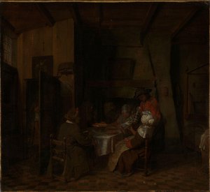 En familjemåltid i en bondstuga av Jan Josef Horemans the elder