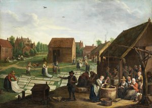 Jan Josef Horemans (II) Bleachfield av Jan Josef Horemans the Younger