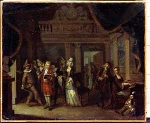Privat konsert. En huskonsert. Målning av Jan Josef Horemans den äldre eller den äldre (1682-1759). Flamländsk konst, rokokostil. Olja på duk. Statens museum för historia och konst, Serpukhov (Serpukhov), Ryssland.