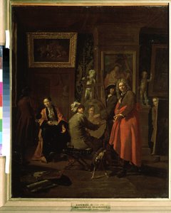 ""The painter studio"" (The painter studio) Målning av Jan Joseph Horemans den äldre (1682-1759) 1725-1730 Pushkin Museum Moskva