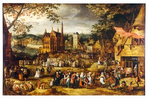 Village Fair (olja på panel)