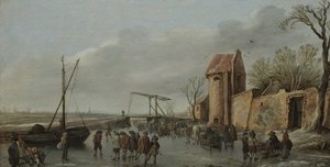En scen på isen, 1627 av Jan Josefsz Goyen van