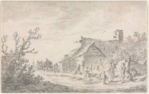 Landskap med stuga och figurer, 1653. av Jan Josephsz van Goyen