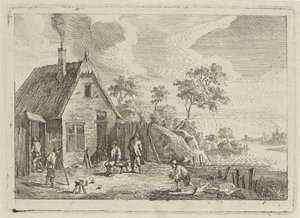 Bönder spelar boule av Jan Lauwryn Krafft (I) (possibly)