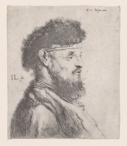 Byst av en man med en pälsmössa, 1600-talet. av Jan Lievens
