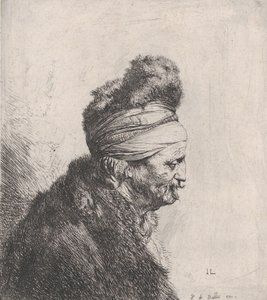 Byst av en gammal man som bär en pälsmössa, ca. 1631. av Jan Lievens