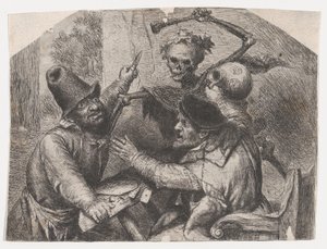 Död och kortspelare, 1620-74. av Jan Lievens