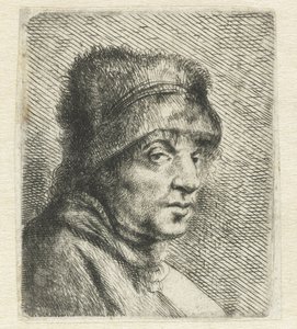 Huvudet på en man med hatt Variae Effigies a Joanne Livio (serietitel) av Jan Lievens