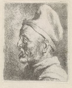 Huvud av en gammal man med hög mössa av Jan Lievens