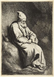 Eremiten (Bartsch 6; Hollstein 17. Mellan VII och VIII, ej registrerad) av Jan Lievens