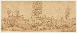 Träd före en by, tredje kvartalet 1600-talet. av Jan Lievens