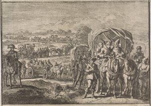 Munkar från Nord-Brabant flyr till Antwerpen 1637 av Jan Luyken (attributed to)